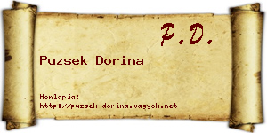 Puzsek Dorina névjegykártya